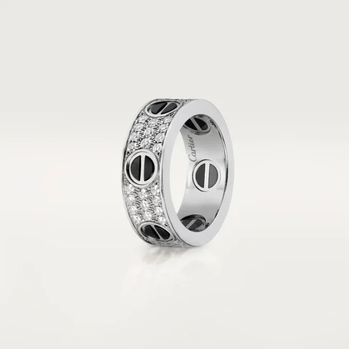 Love Yüzük, Pırlanta Kaplama, Seramik – Beyaz Altın, Seramik, Pırlantalar – Cartier