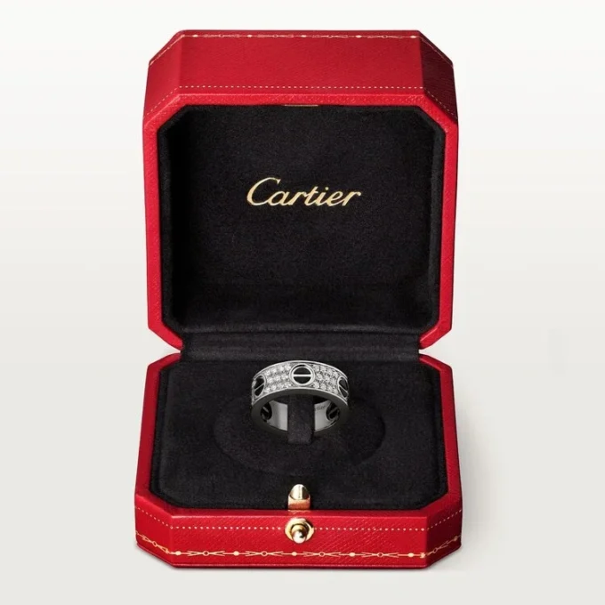 Love Yüzük, Pırlanta Kaplama, Seramik – Beyaz Altın, Seramik, Pırlantalar – Cartier