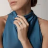 Maillon Panthere Yüzük, 3 Sıra Yarım Pırlanta – Beyaz Altın, Pırlanta – Cartier