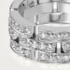 Maillon Panthere Yüzük, 3 Sıra Yarım Pırlanta – Beyaz Altın, Pırlanta – Cartier