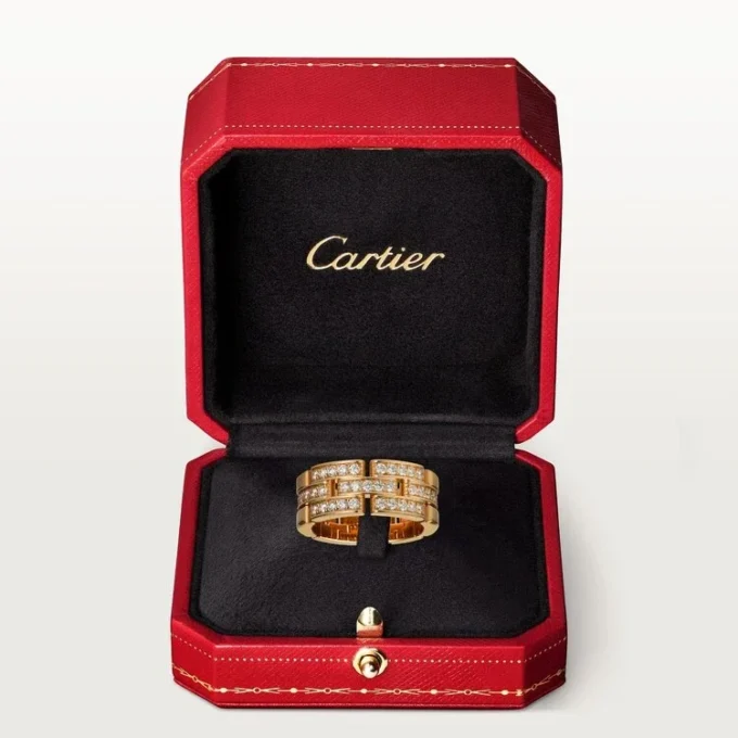 Maillon Panthere Yüzük, 3 Yarım Elmas Kaplı Sıra – Pembe Altın, Elmaslar – Cartier