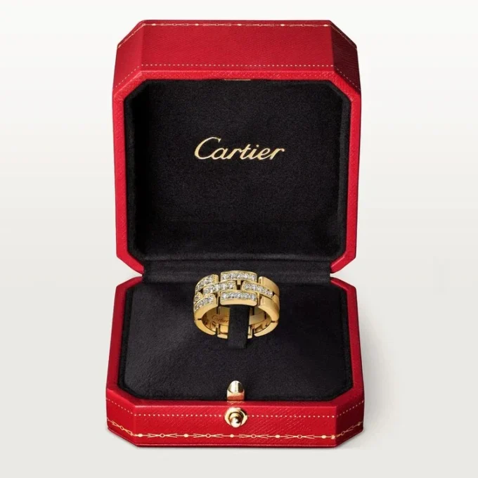 Maillon Panthere Yüzük, 3 Yarım Elmas Kaplı Sıra – Sarı Altın, Elmaslar – Cartier