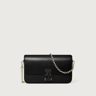 Mini Zincir Çanta, Double C De Cartier – Siyah Dana Derisi, Altın ve Siyah Emaye Kaplama – Cartier