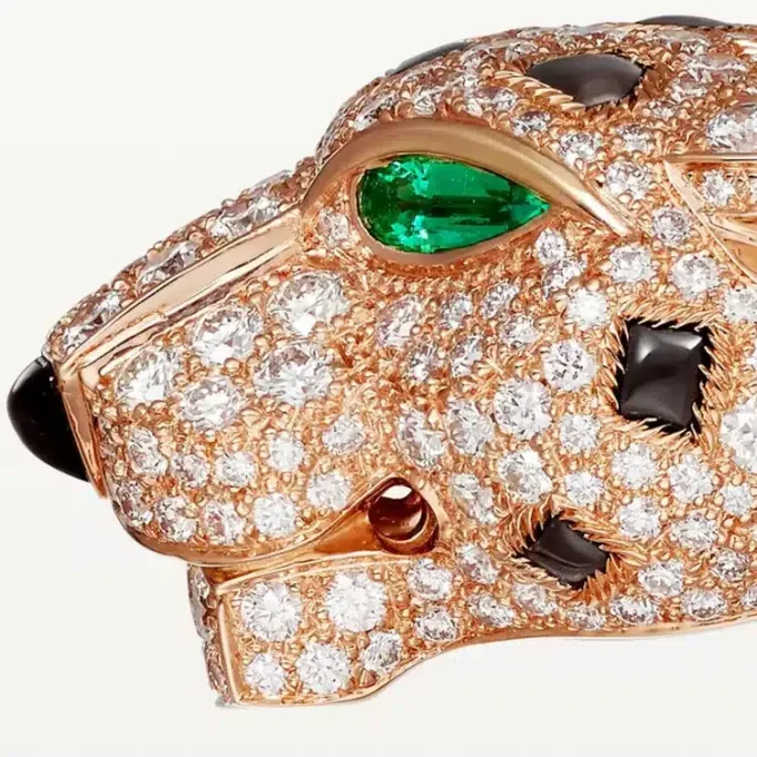 Panthere De Cartier Bilezik, Obsidiyen, Paved