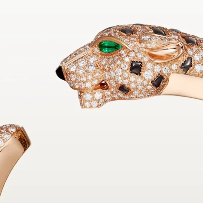 Panthere De Cartier Bilezik, Obsidiyen, Paved