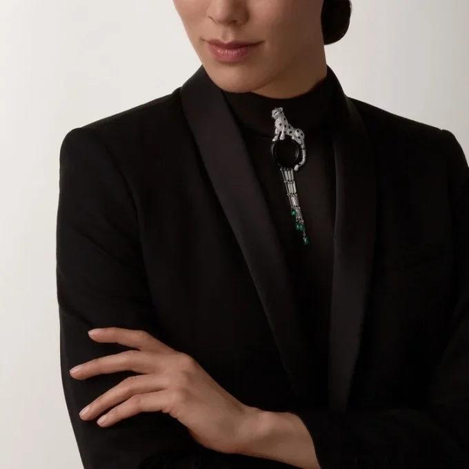 Panthere De Cartier Broş – Beyaz Altın, Zümrütler, Oniks, Pırlantalar – Cartier