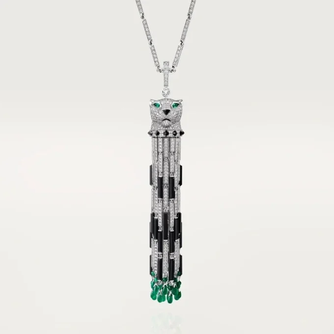 Panthere De Cartier Uzun Kolye, Zümrüt, Çok Yönlü, Büyük Model, Paved