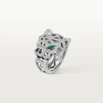 Panthere De Cartier Yüzük – Beyaz Altın, Oniks, Zümrütler, Pırlantalar – Cartier