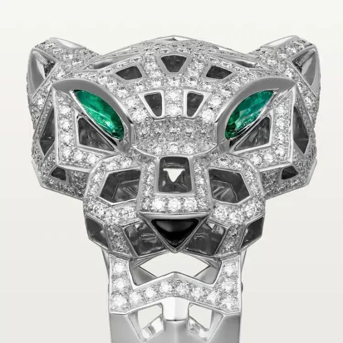 Panthere De Cartier Yüzük – Beyaz Altın, Oniks, Zümrütler, Pırlantalar – Cartier