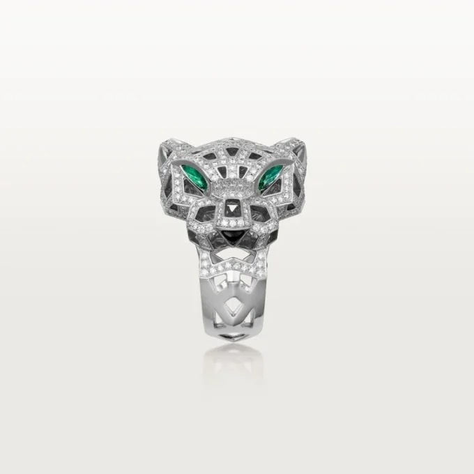 Panthere De Cartier Yüzük – Beyaz Altın, Oniks, Zümrütler, Pırlantalar – Cartier