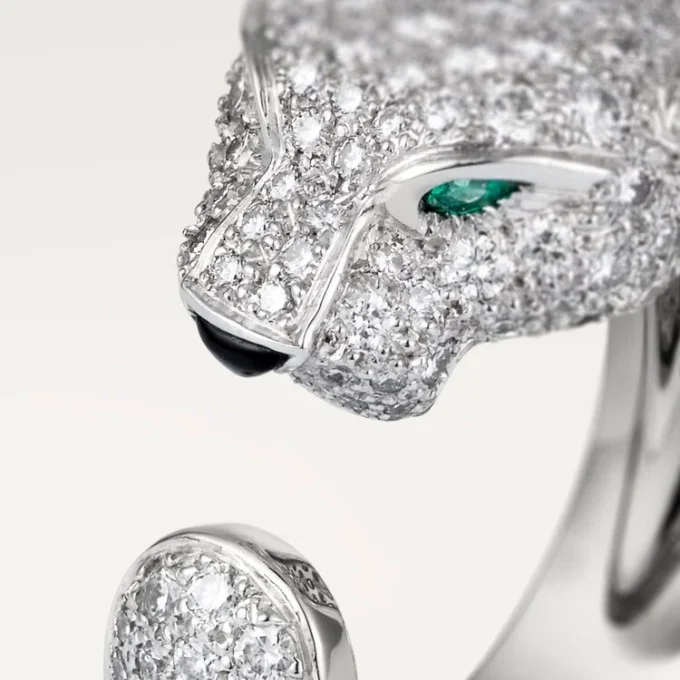 Panthere De Cartier Yüzük – Beyaz Altın, Pırlanta, Zümrüt, Oniks – Cartier