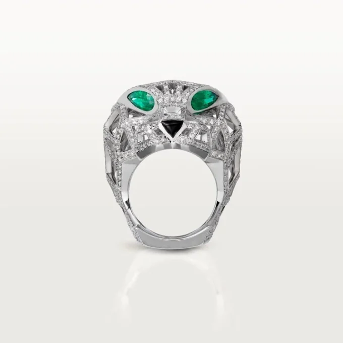 Panthere De Cartier Yüzük – Beyaz Altın, Zümrütler, Oniks, Pırlantalar – Cartier