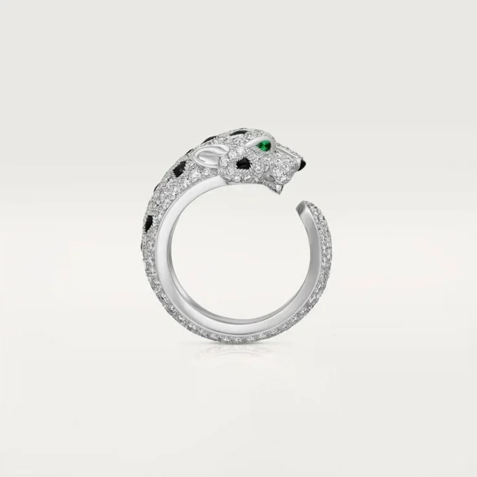 Panthere De Cartier Yüzük – Beyaz Altın, Zümrütler, Oniks, Pırlantalar – Cartier