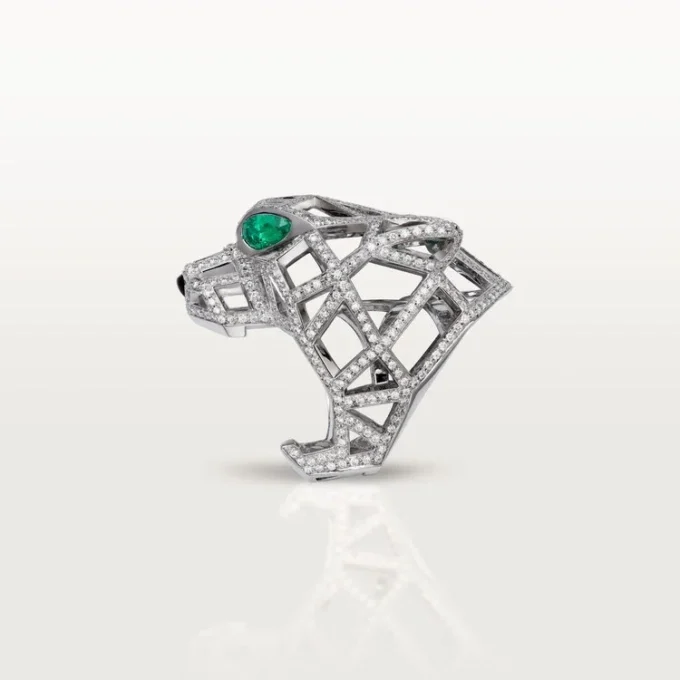 Panthere De Cartier Yüzük – Beyaz Altın, Zümrütler, Oniks, Pırlantalar – Cartier