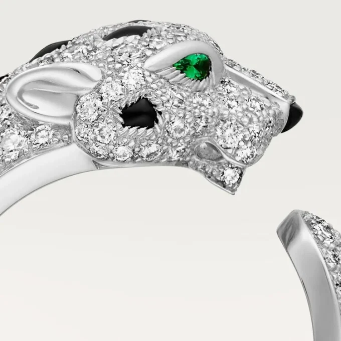 Panthere De Cartier Yüzük – Beyaz Altın, Zümrütler, Oniks, Pırlantalar – Cartier
