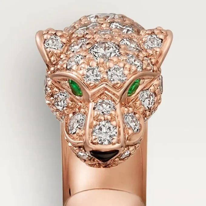Panthere De Cartier Yüzük – Pembe Altın, Oniks, Zümrütler, Elmaslar – Cartier