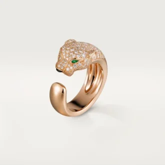 Panthere De Cartier Yüzük – Pembe Altın, Pırlanta, Zümrüt, Oniks – Cartier