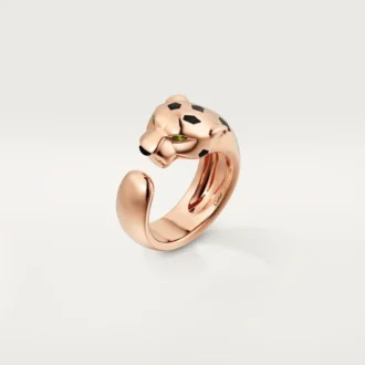 Panthere De Cartier Yüzük – Pembe Altın, Tsavorit Garnetler, Oniks – Cartier