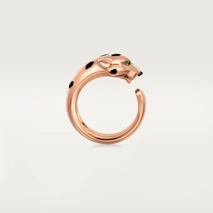 Panthere De Cartier Yüzük – Pembe Altın, Tsavorit Garnetler, Oniks – Cartier