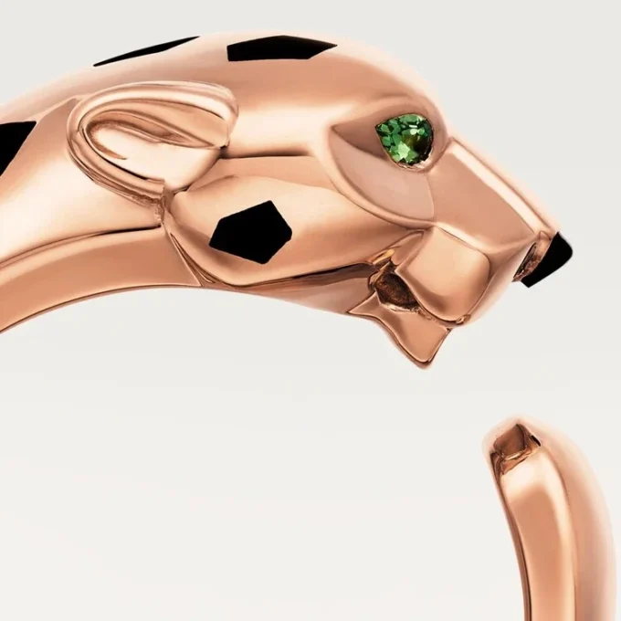Panthere De Cartier Yüzük – Pembe Altın, Tsavorit Garnetler, Oniks – Cartier