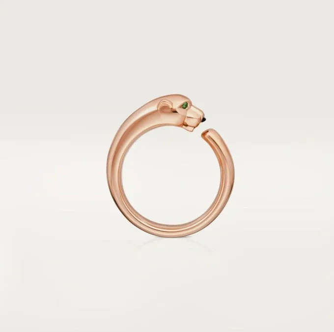 Panthere De Cartier Yüzük – Pembe Altın, Tsavorit Garnetler, Oniks – Cartier