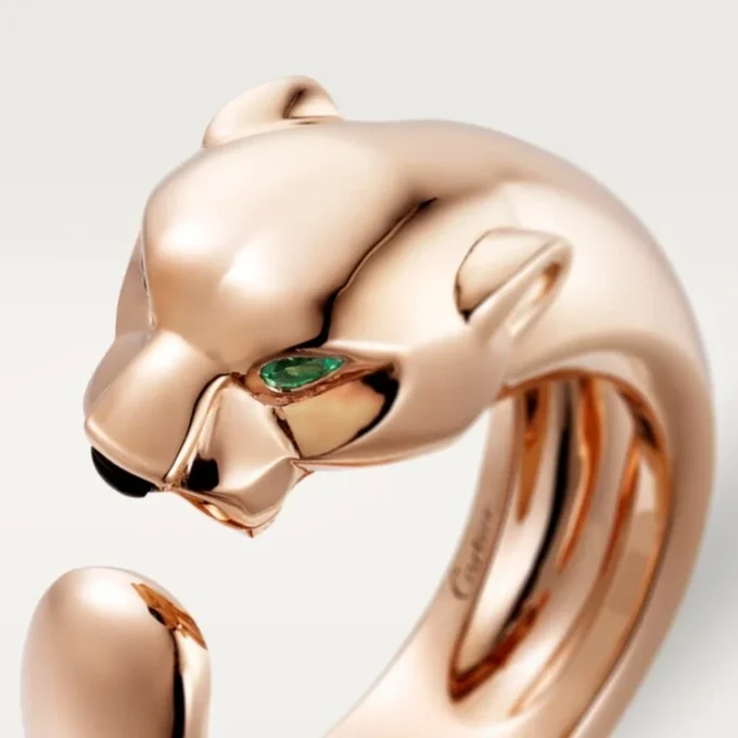 Panthere De Cartier Yüzük – Pembe Altın, Tsavorite Garnet, Oniks – Cartier