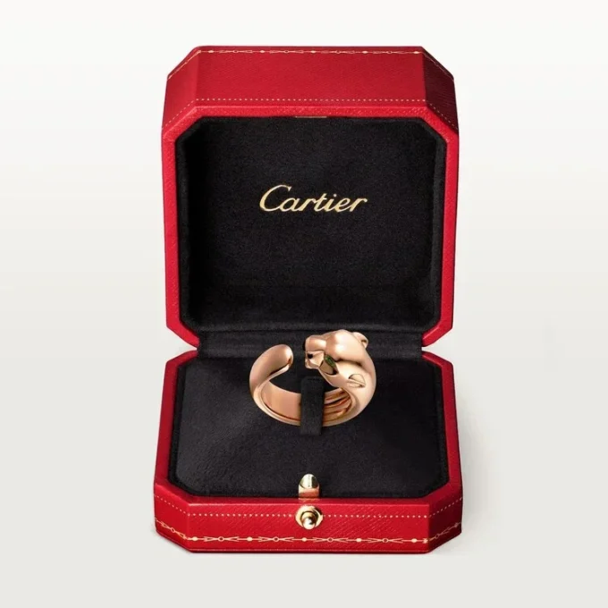 Panthere De Cartier Yüzük – Pembe Altın, Tsavorite Garnet, Oniks – Cartier