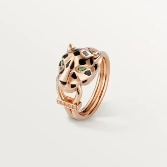 Panthere De Cartier Yüzük – Pembe Altın, Tsavorite Garnetler, Oniks, Siyah Lake, Pırlantalar – Cartier
