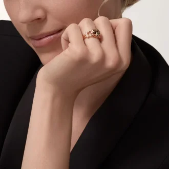 Panthere De Cartier Yüzük – Pembe Altın, Tsavorite Garnetler, Oniks, Siyah Lake, Pırlantalar – Cartier