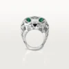 Panthere De Cartier Yüzük – Rodyum Kaplamasız Beyaz Altın, Tsavorite Garnetler, Oniks – Cartier