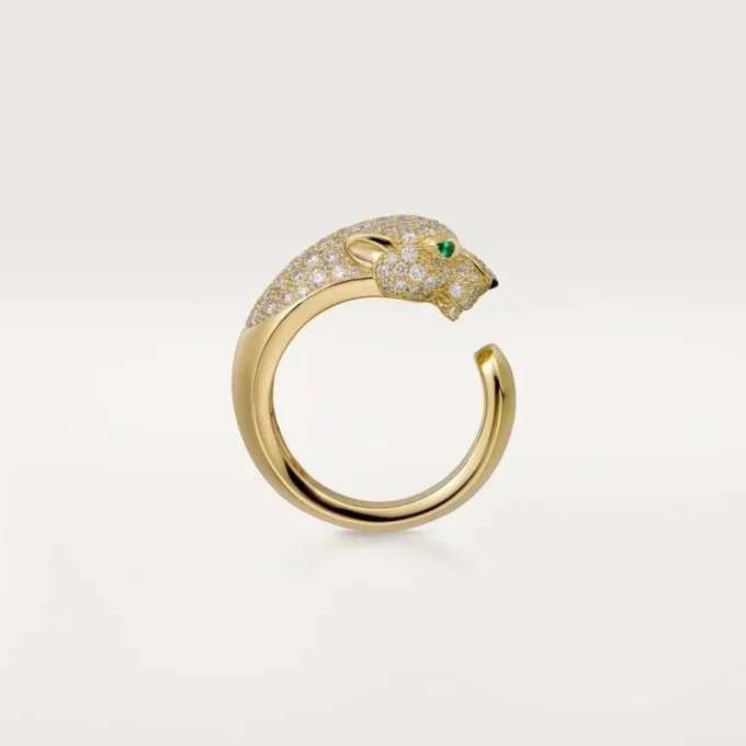 Panthere De Cartier Yüzük – Sarı Altın, Pırlanta, Zümrüt, Oniks – Cartier