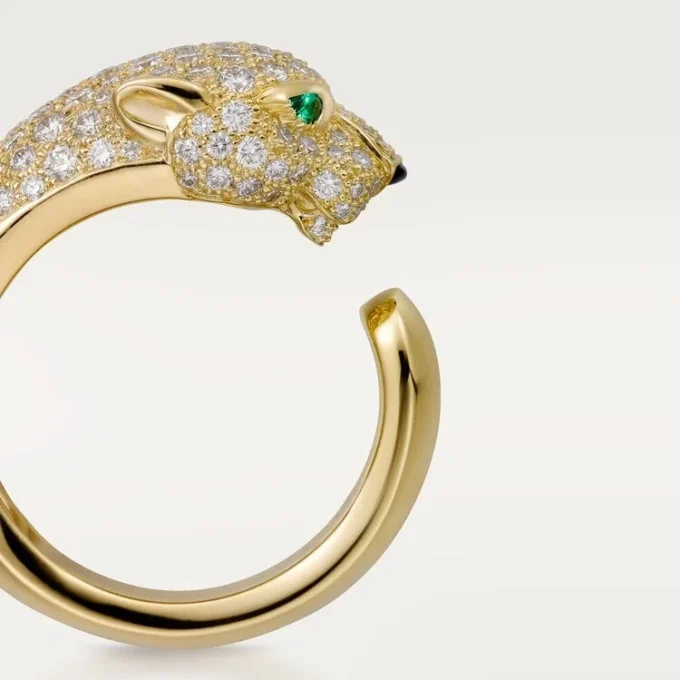 Panthere De Cartier Yüzük – Sarı Altın, Pırlanta, Zümrüt, Oniks – Cartier