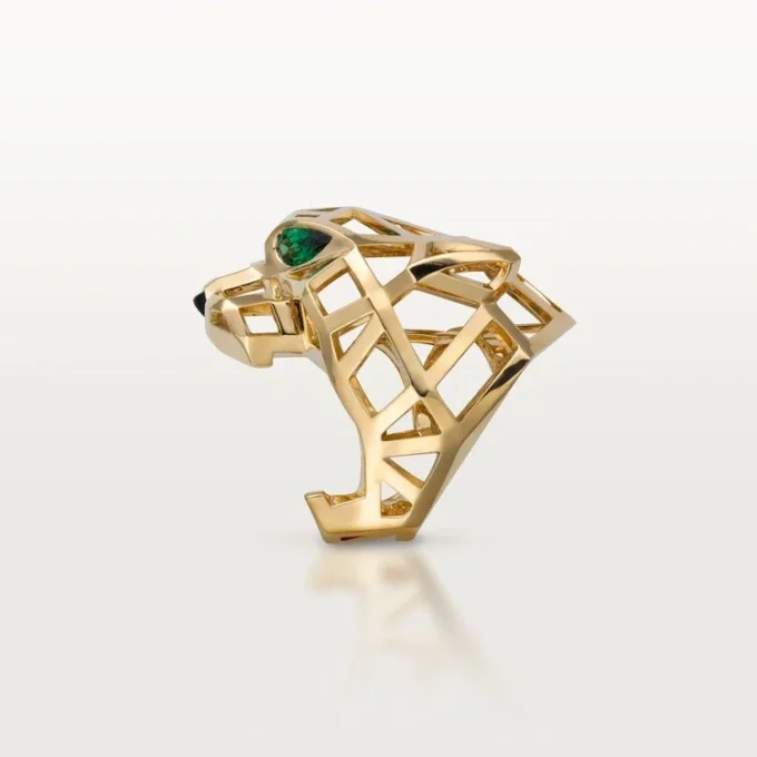 Panthere De Cartier Yüzük – Sarı Altın, Tsavorite Garnetler, Oniks – Cartier