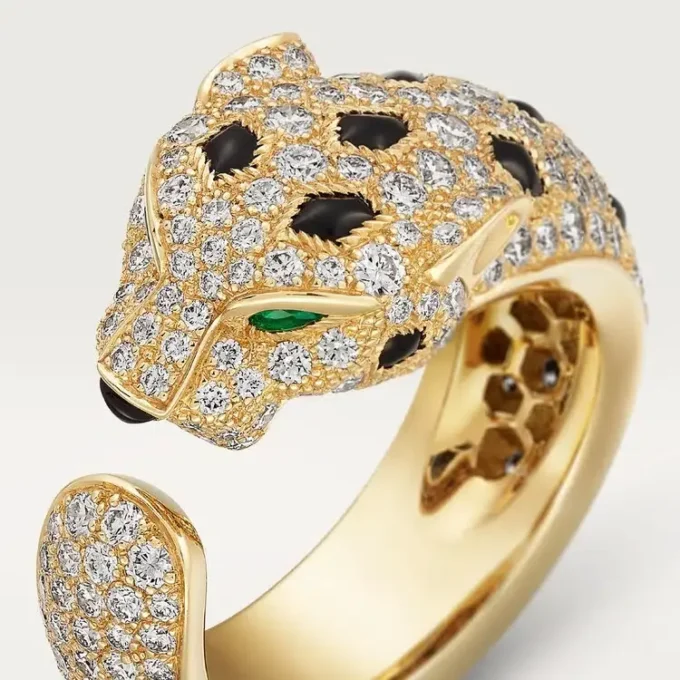 Panthere De Cartier Yüzük – Sarı Altın, Zümrütler, Oniks, Pırlantalar – Cartier